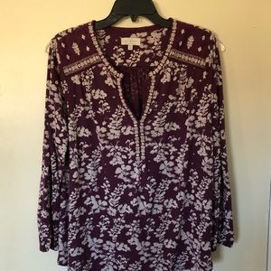 Maroon and cream shirt